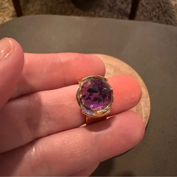 Guess iridescent Purple Crystal Ring size 6 - Picture 7 of 9
